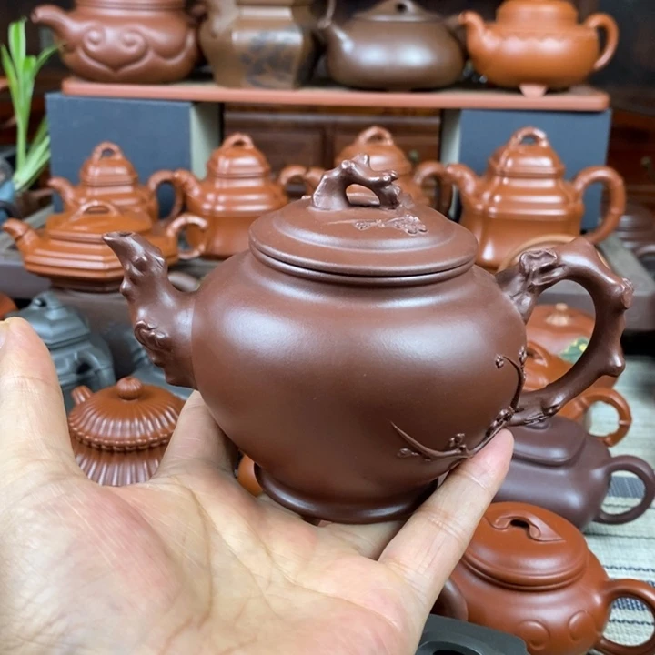 紫砂茶壶报春320cc原矿老紫泥特价