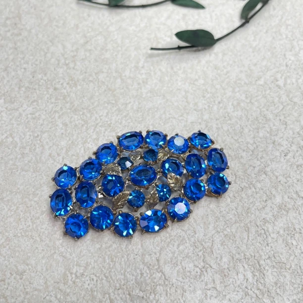 铜合金琉璃胸针 【六六中古】孤品复古胸针th5539