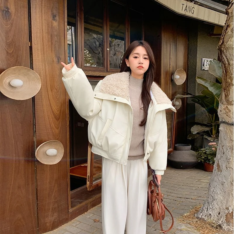 新款翻领棉衣女短款冬装加厚保暖外套女小个子轻便防寒棉服百搭潮