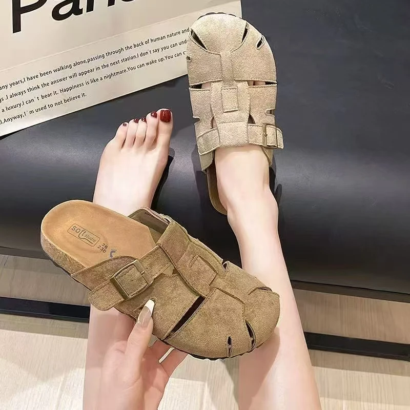 网红韩版夏季包头拖百搭款