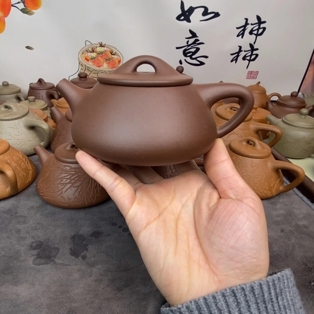 茶壶紫砂240ccccc深井紫泥景舟石瓢