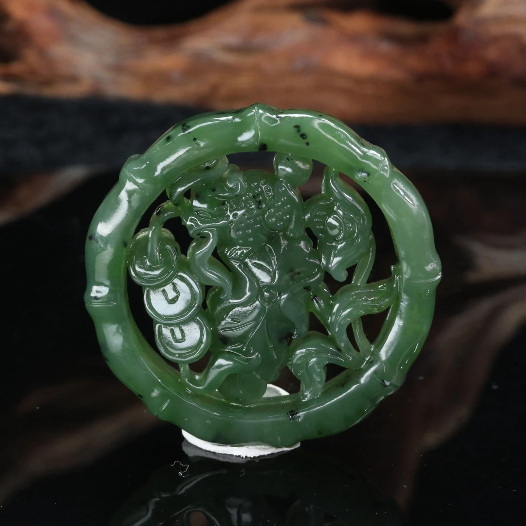 52和田玉碧玉吊坠/900054上海嘉禾拍卖
