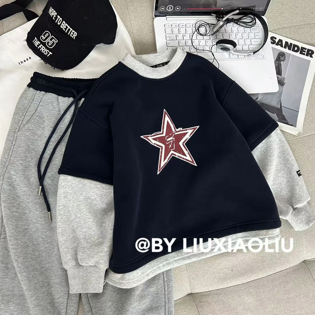 【现货】杭州六小六正版BY LIUXIAOLIU秋冬季儿童加绒卫衣17709