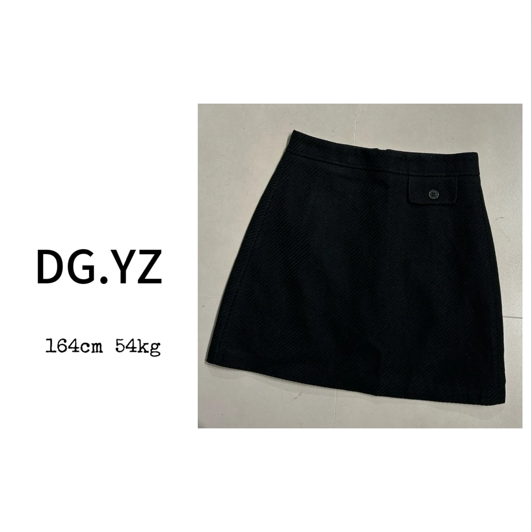 【樱子家】9066G短裙冬款高腰假口袋A字裙防走光半身裙显瘦半身裙