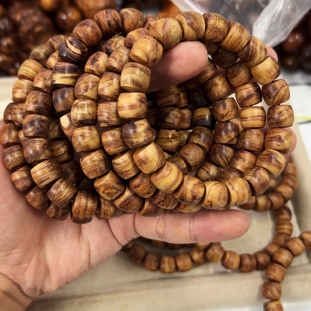 手串/手链黄花梨/降香黄檀11mm直切桶珠无胶无腊粗抛