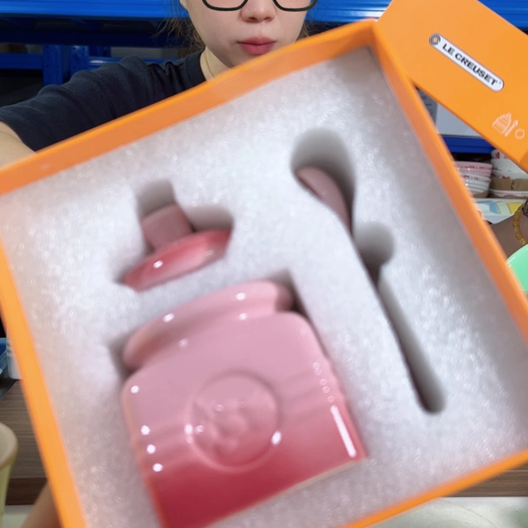 陶瓷粉色水果调料罐