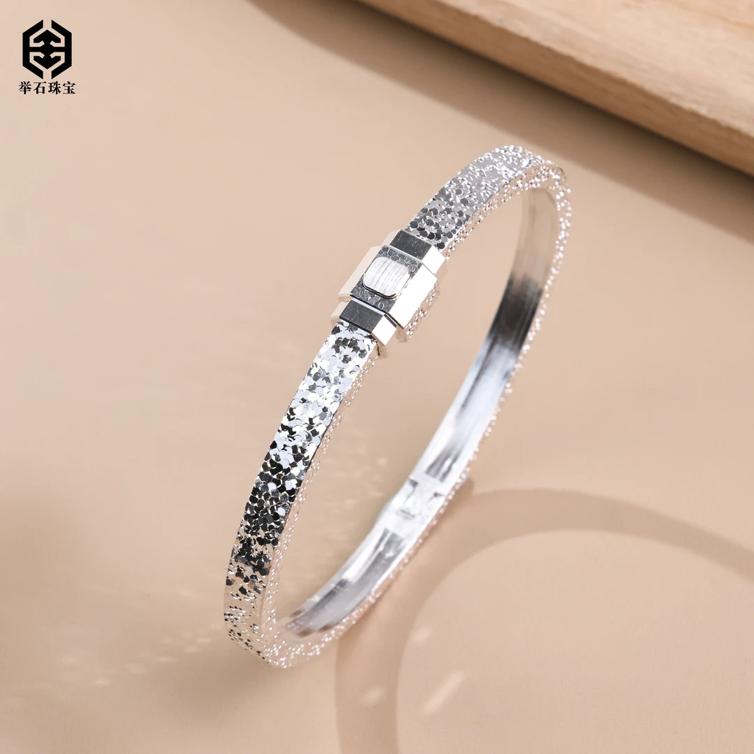 925银银制品 【举石珠宝】T0112-1980-74个性手镯(一件/圈口自选）X