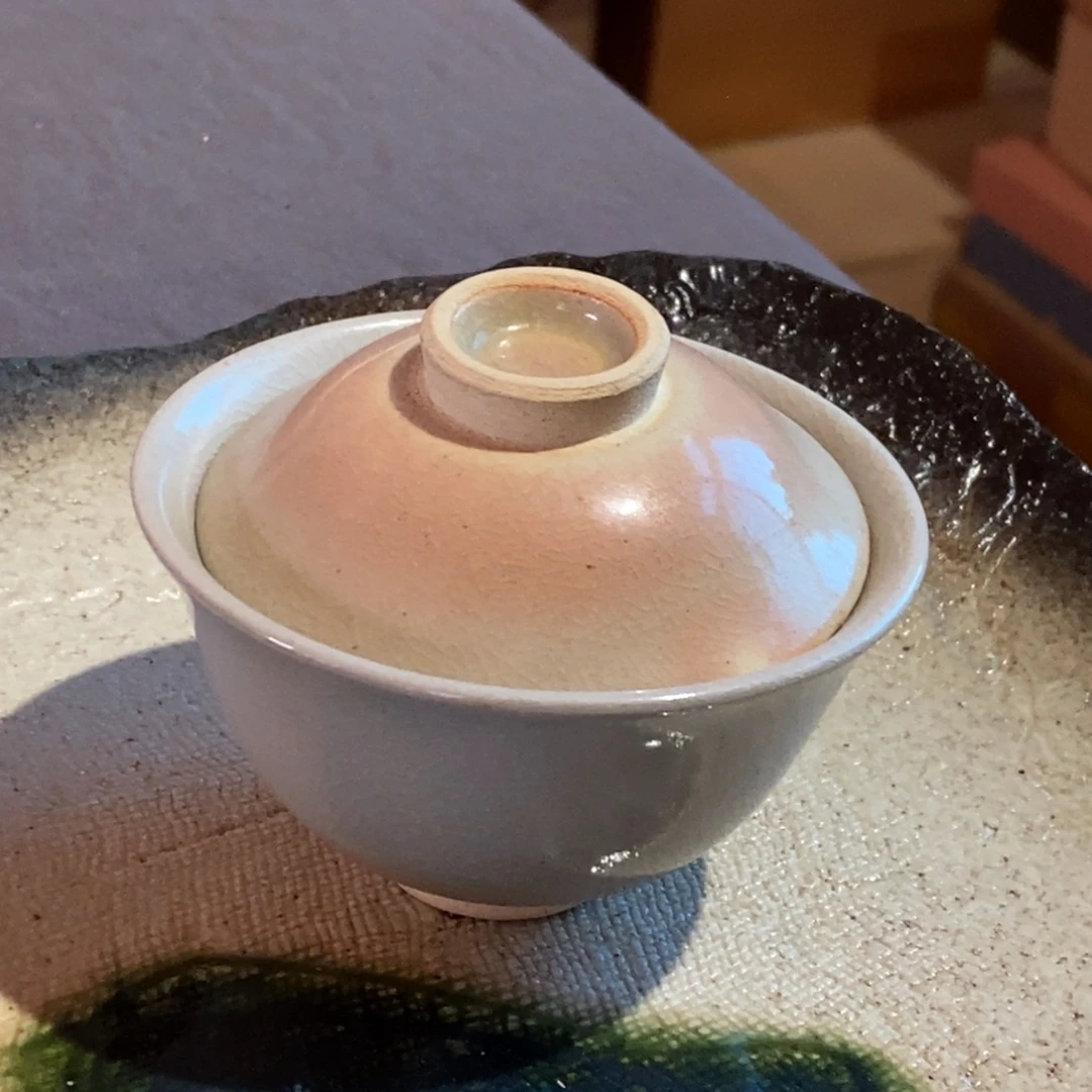 瓷片40-50毫升萩烧小盖碗儿