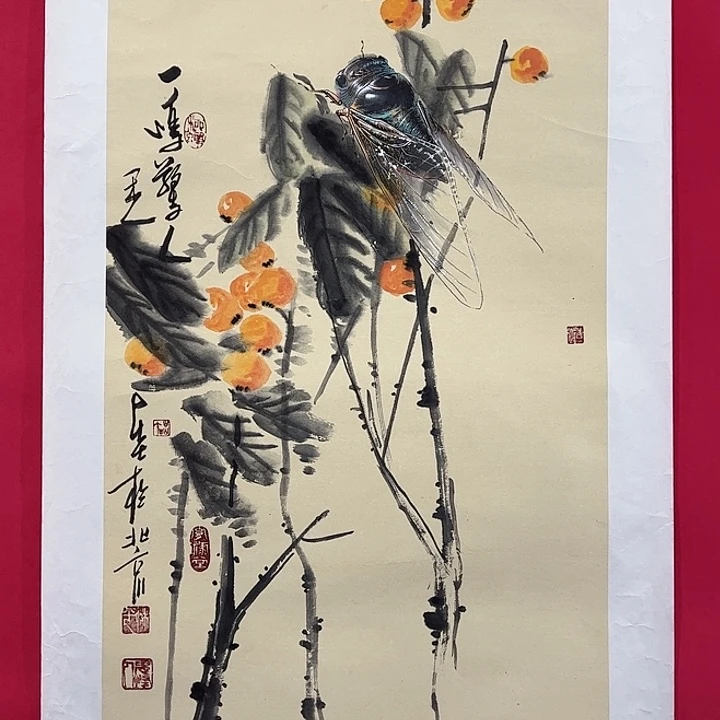 国画柳平三尺精品蝉