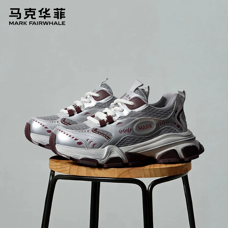 马克华菲男鞋秋冬时尚爆款老爹鞋2025新款厚底增高潮鞋男士休闲鞋