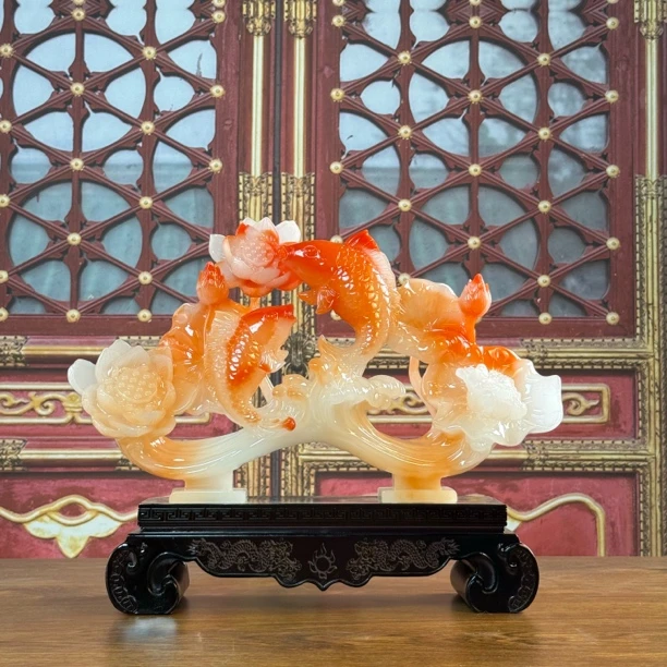 招财年年有鱼万事如意摆件