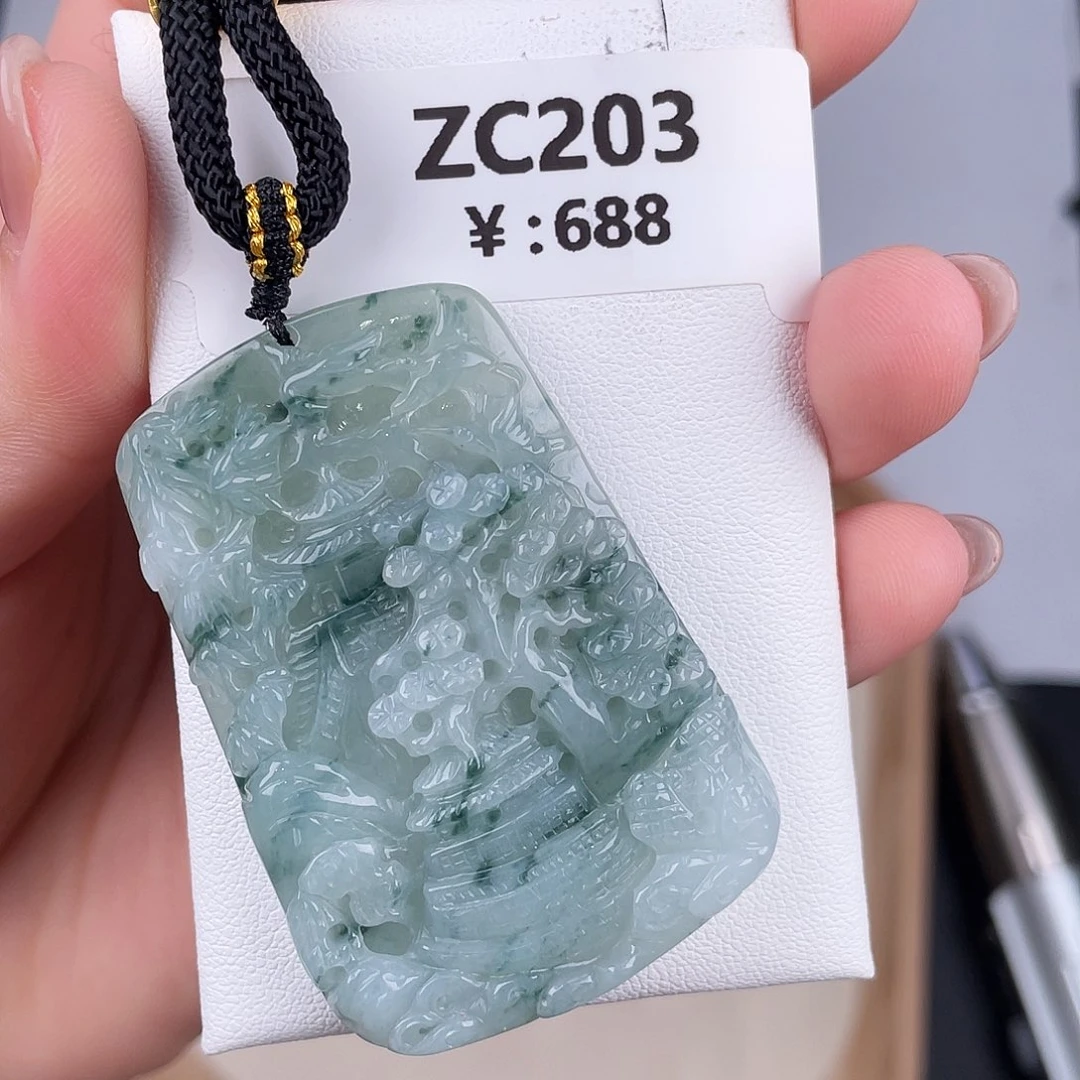 翡翠未镶嵌颈饰zc203