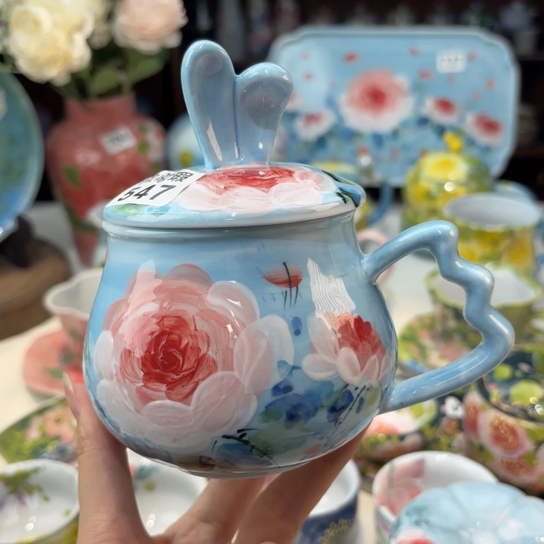 瓷片景德镇手绘高温釉下彩陶瓷茶具