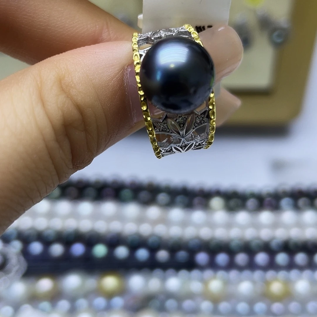 海水珍珠戒指银S925镶嵌