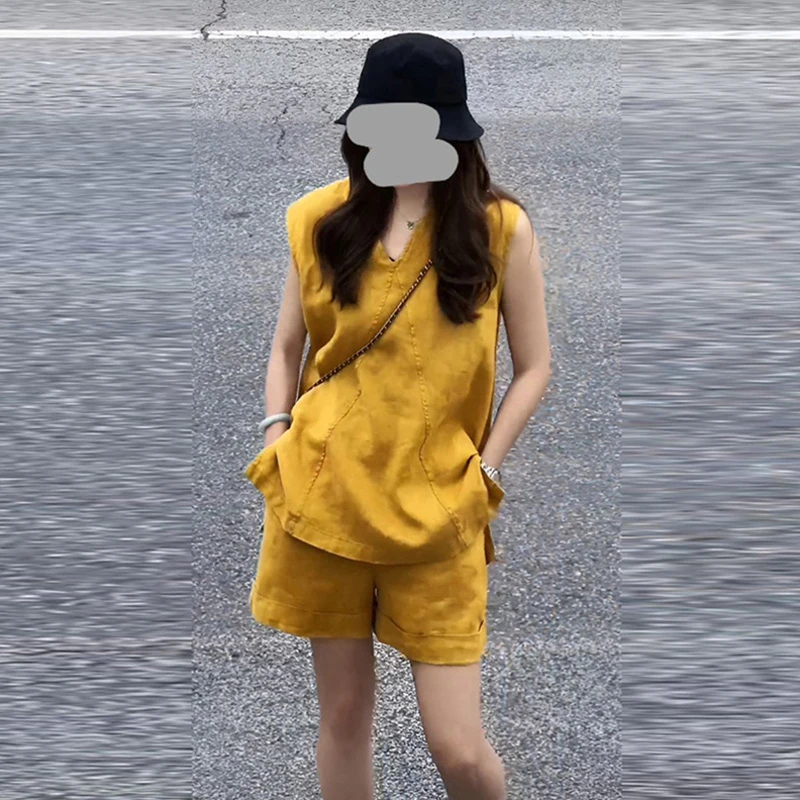 6818夏季宽松短裤套装