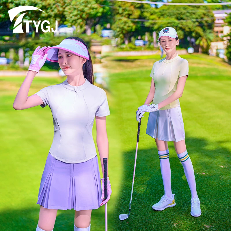 夏季新款高尔夫球服 女士速干短袖 透气网球瑜珈健身跑步运动T恤