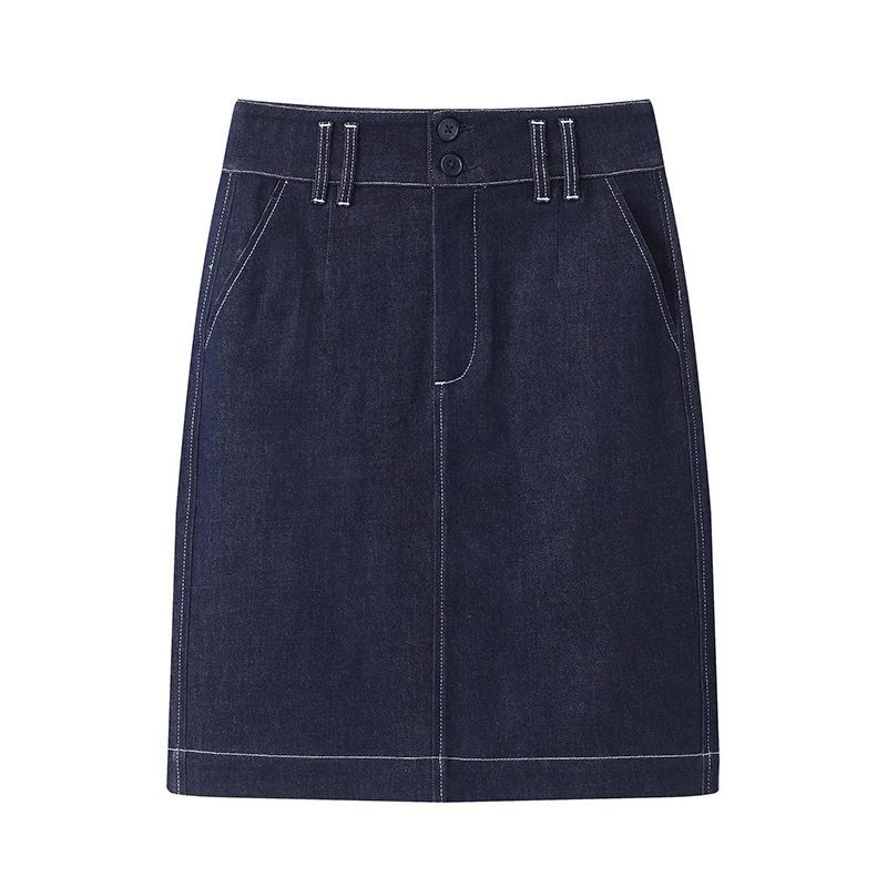 艾家商场同款2025年春夏新款高腰牛仔休闲半身腰裙女50423511