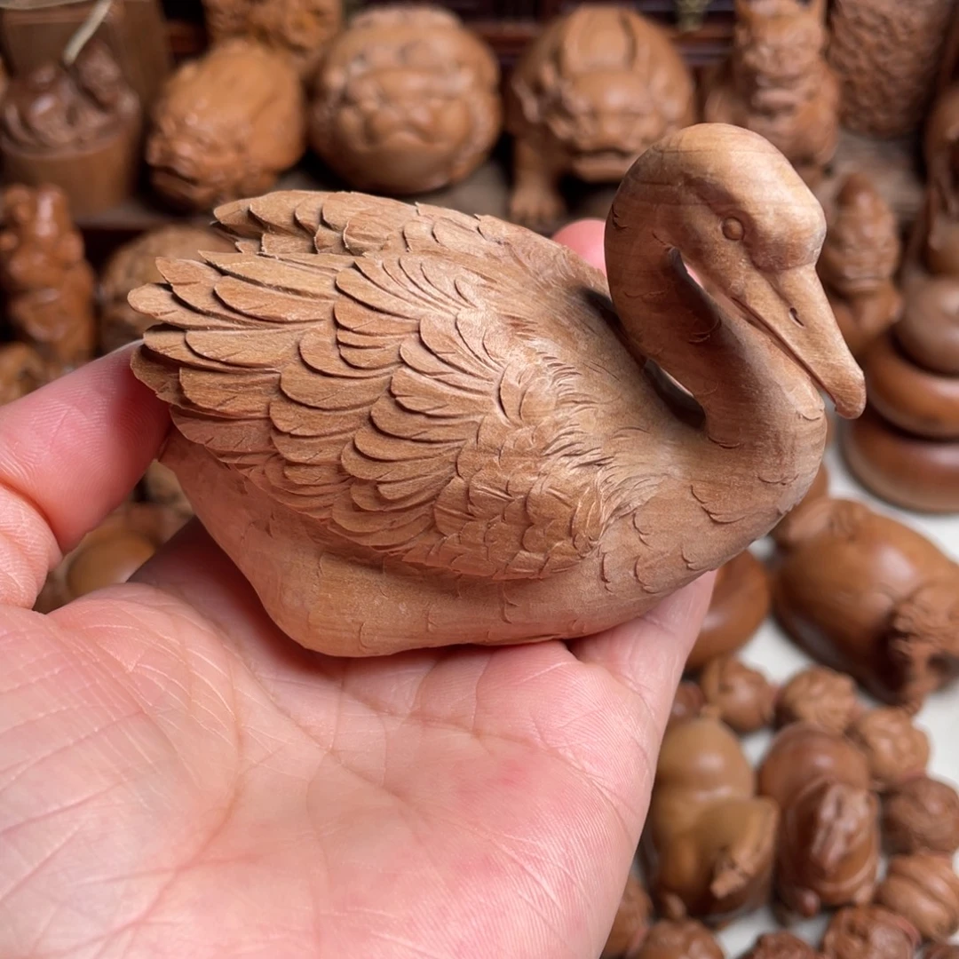 懒***懒檀香木无事牌摆件