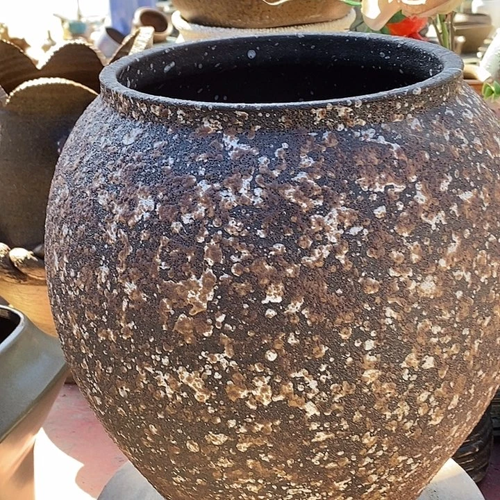 花盆紫砂口20高度31复古铁锈