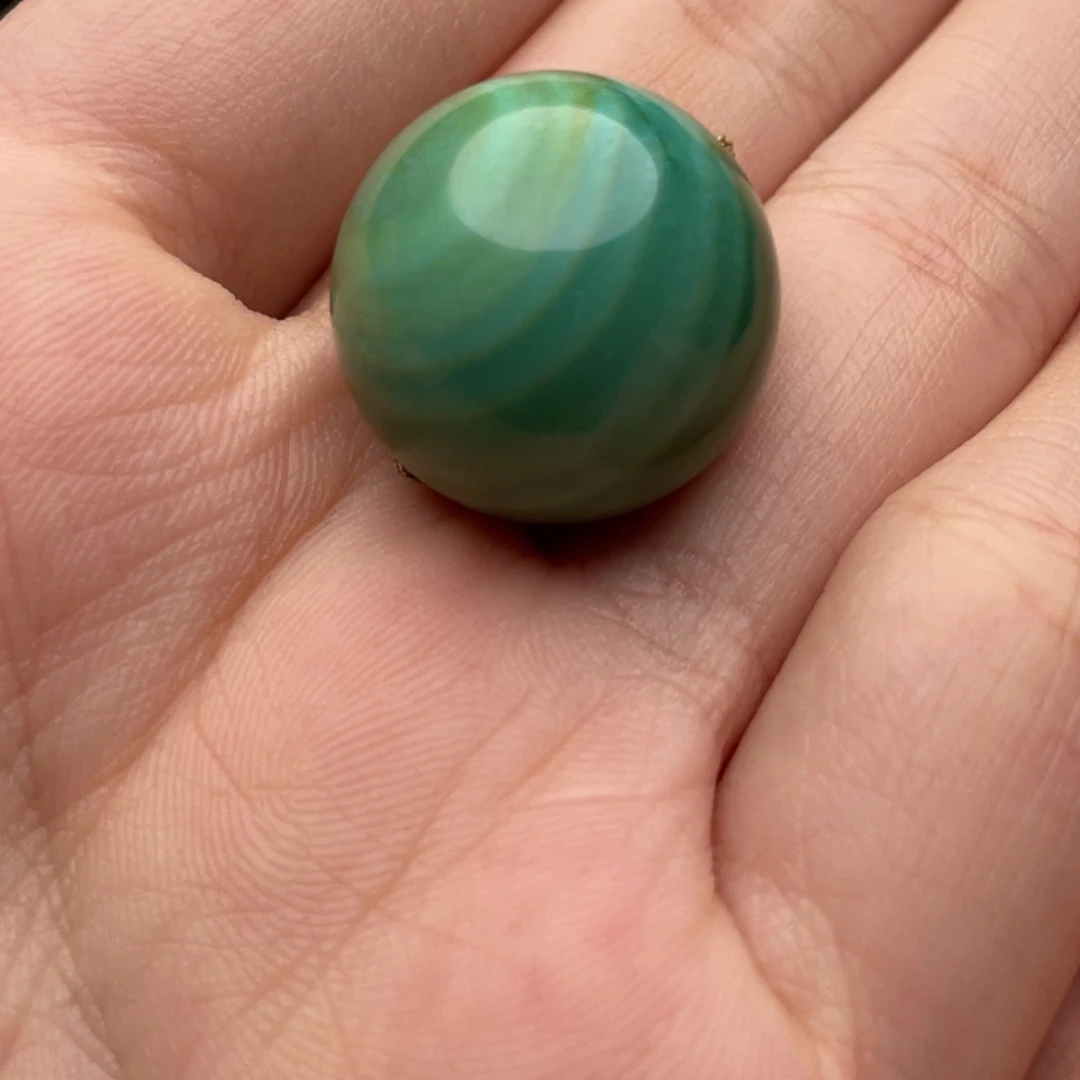 未镶嵌绿松石珠宝奇石水波纹圆珠18.5mm