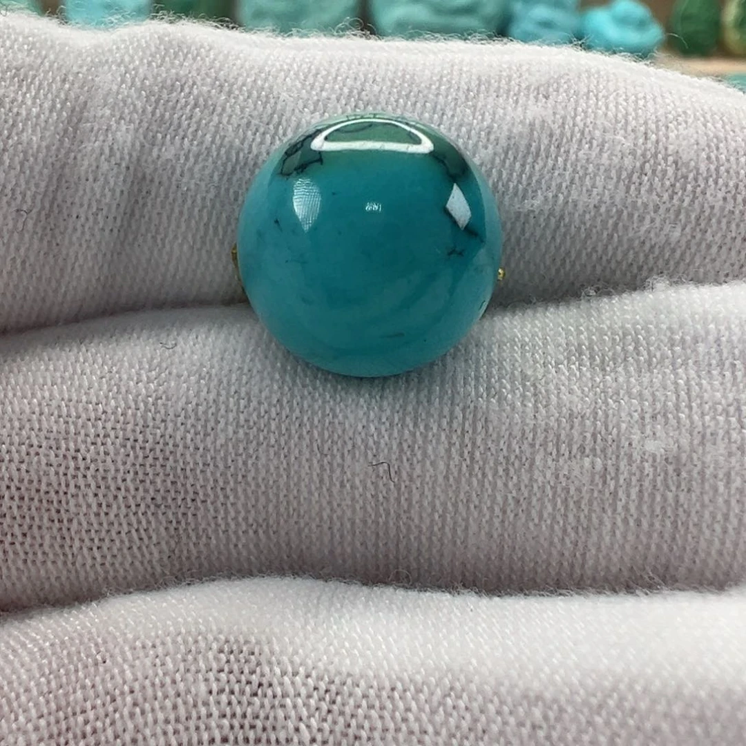 未镶嵌绿松石圆珠12.7mm