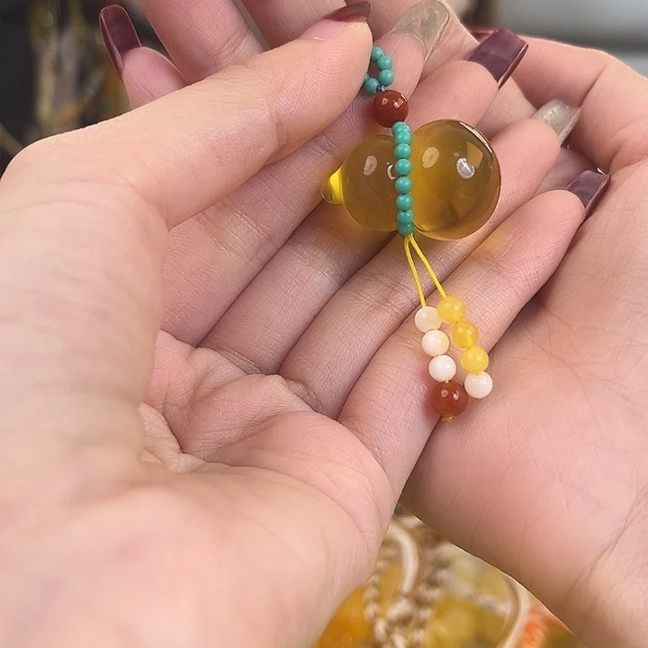 裸石琥珀未镶嵌金珀葫芦