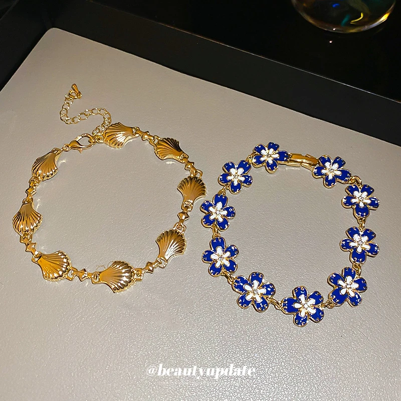 铜合金手链 跨境壳手链法式复古气质手环小众冷淡风高级感手饰