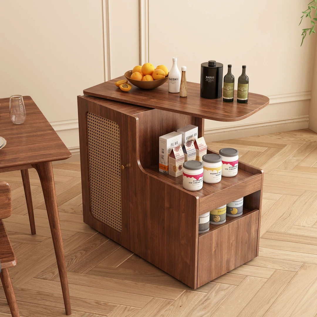 实木可移动沙发边柜床头柜收纳客厅家用旋转角几新中式复古小边几