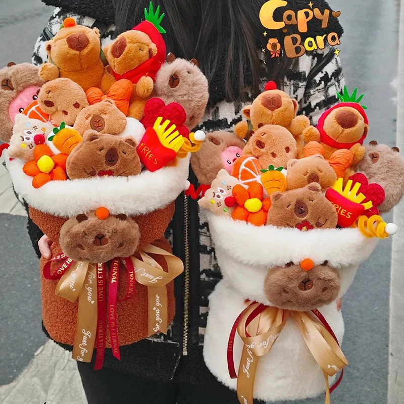 生日礼物卡皮巴拉水豚毛绒玩偶公仔花束送给女友朋友闺蜜女生实用