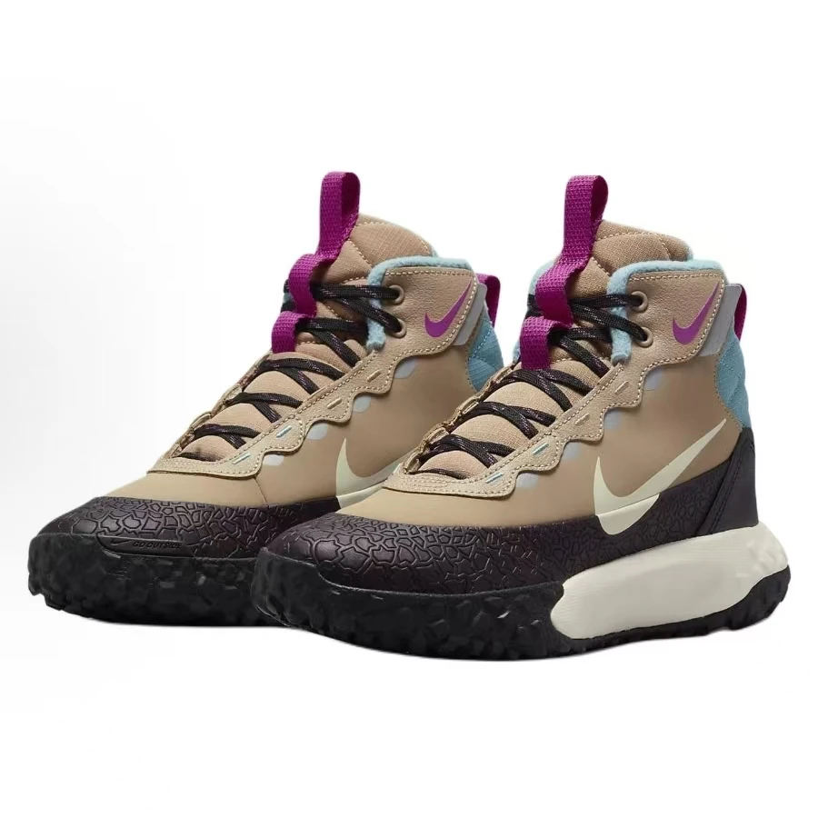 正品NIKE耐克舒适时尚 防滑耐磨 儿童靴子 棕黑 青少年FV4173-200
