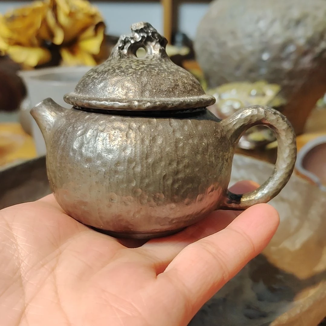 坭兴陶纯柴烧锤纹壶80C