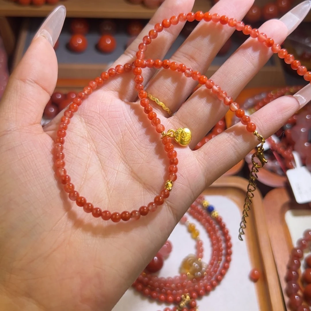 南红玛瑙手串未镶嵌3mm