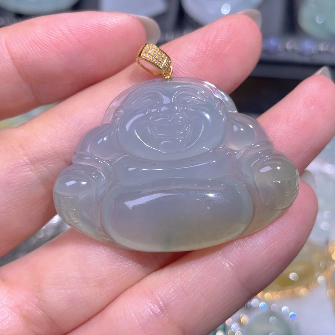 颈饰18K金镶嵌翡翠翡翠