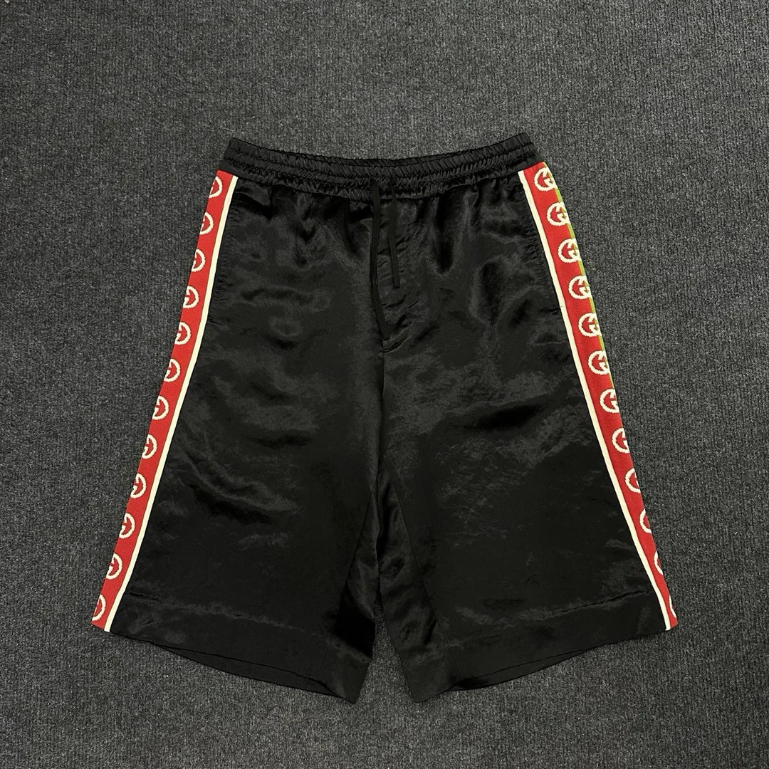 99新 GUCCI/古驰 丝绸串标短裤/尺码46