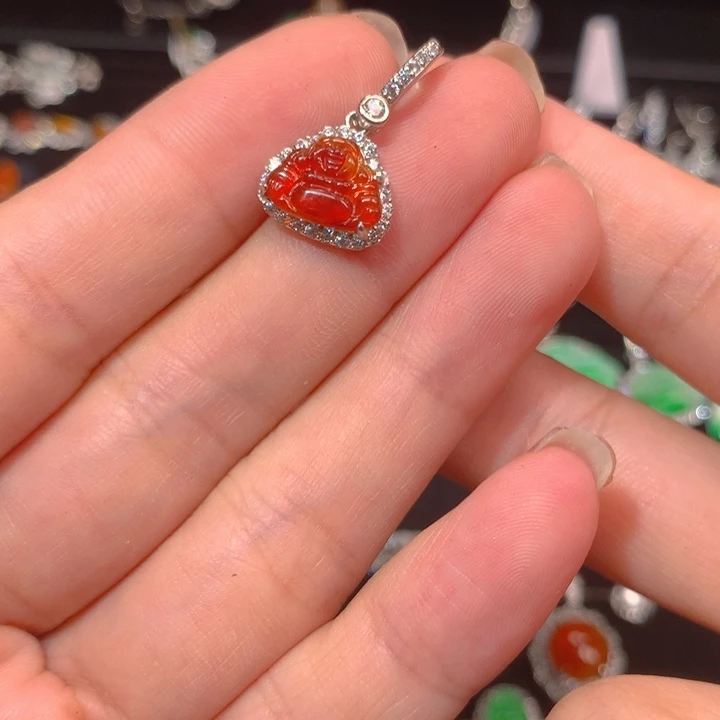 ➺****翡翠银S925镶嵌颈饰佛公