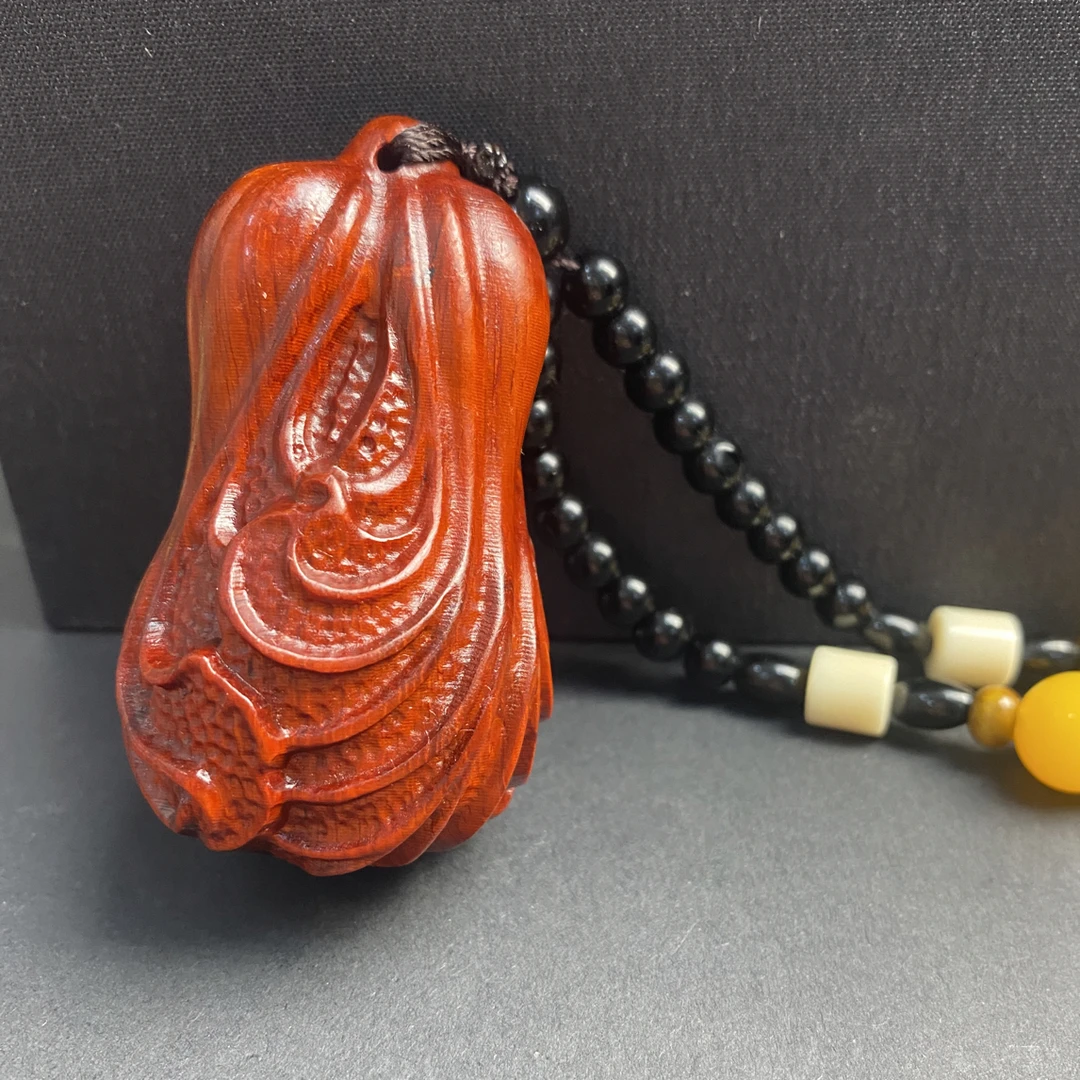 紫檀木手把件挂件白菜