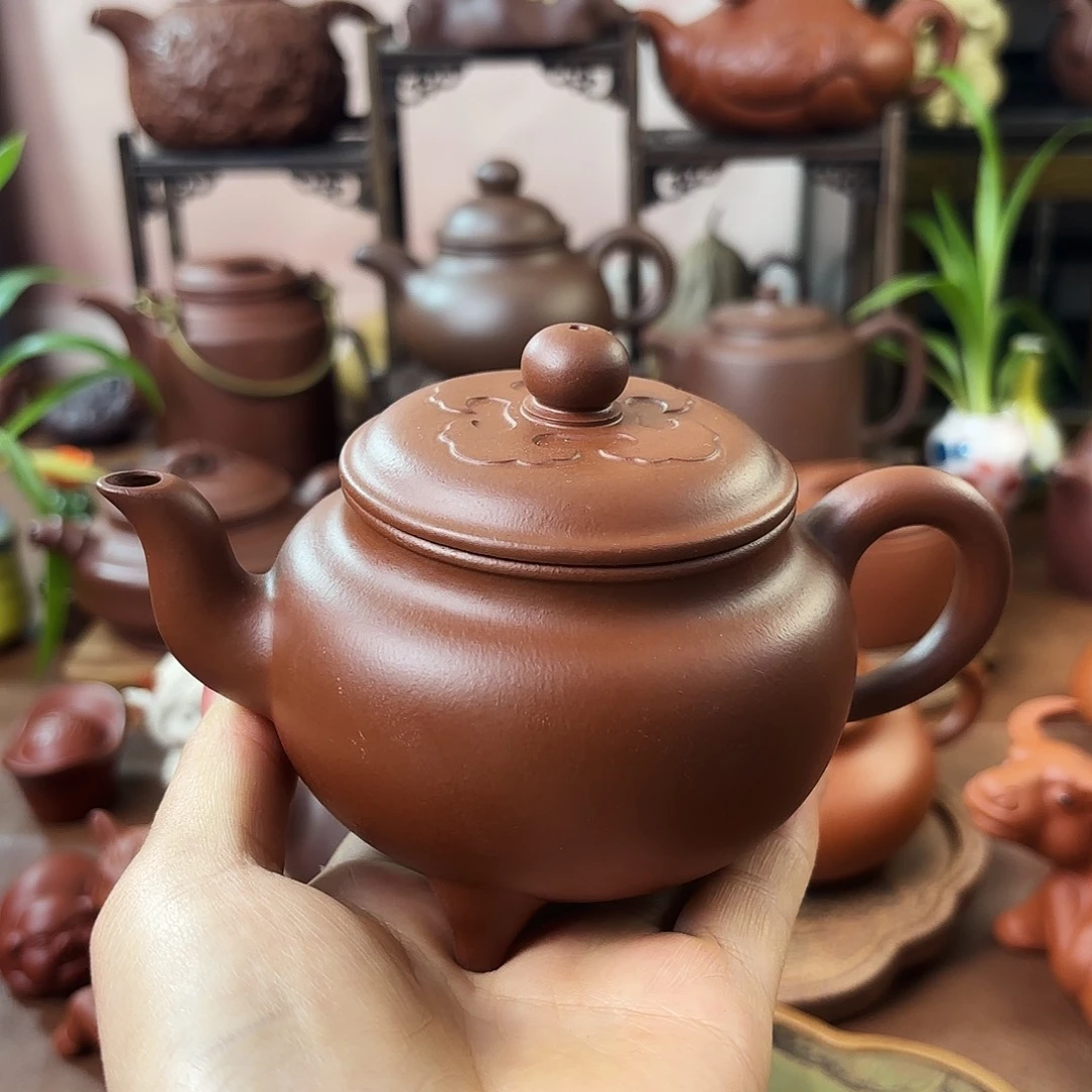 茶壶紫砂大彬如意朱泥230cc