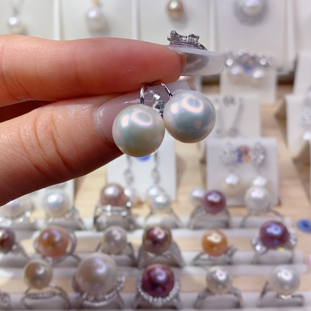 淡水珍珠耳饰合金