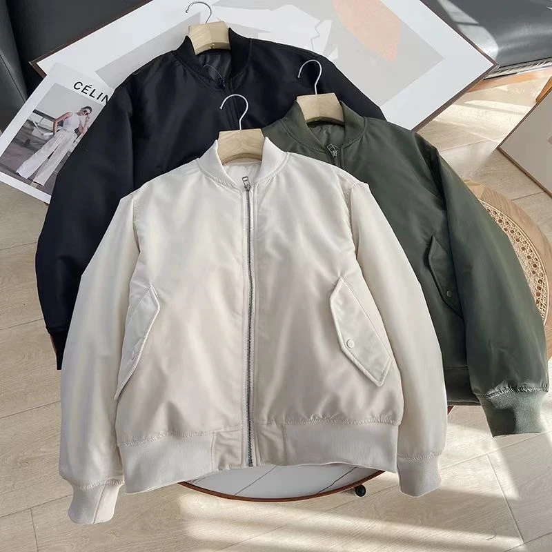 冬季简约时尚拉链棒球服