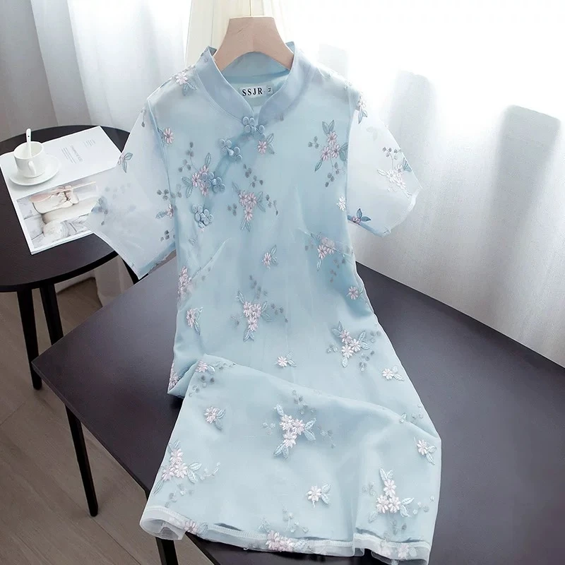 连衣裙国风两件套旗袍01