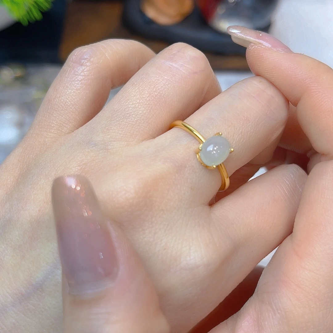 翡翠银S925镶嵌戒指