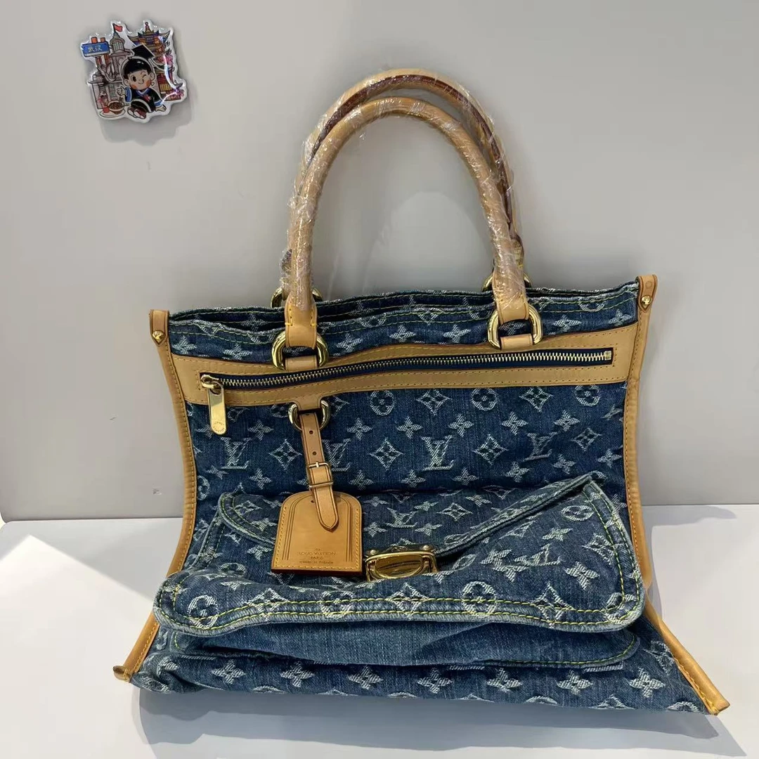 95新 LouisVuitton/路易威登 丹宁牛仔托特包 手提包单肩包