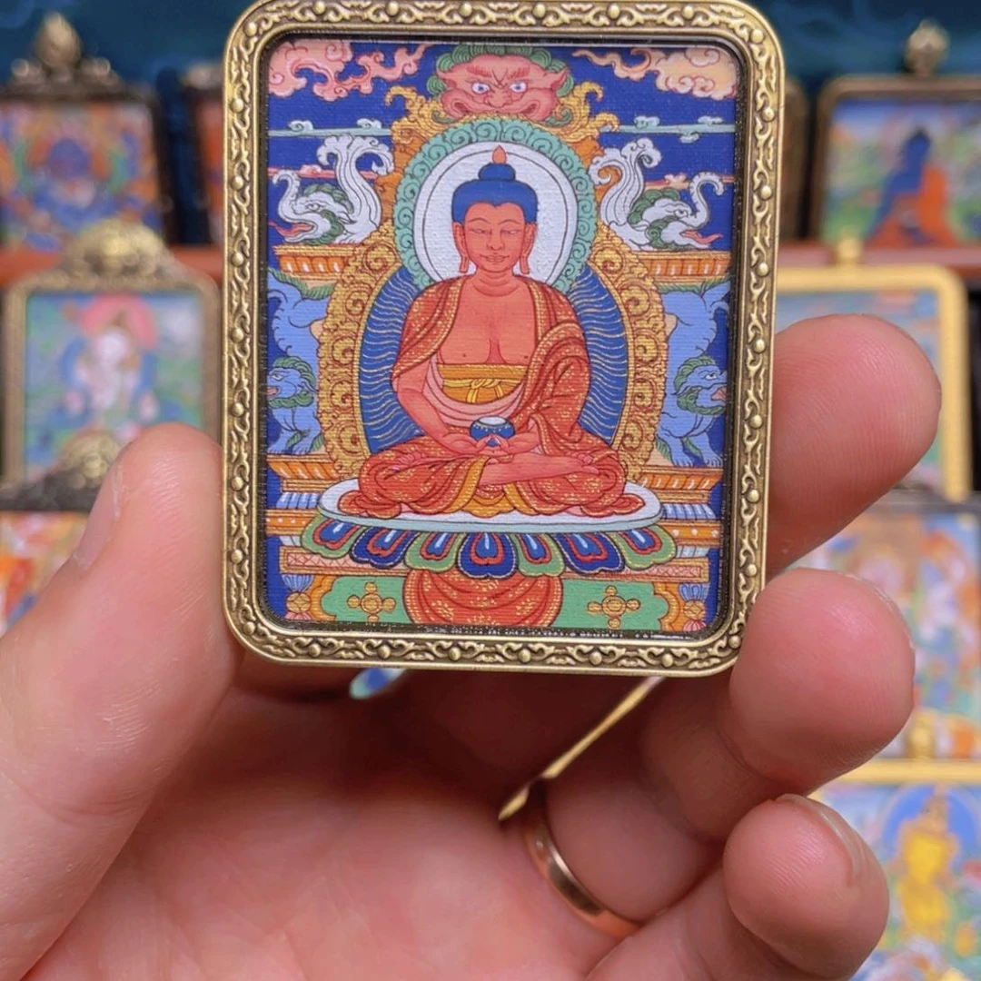 吊坠噶当巴无量光佛唐卡