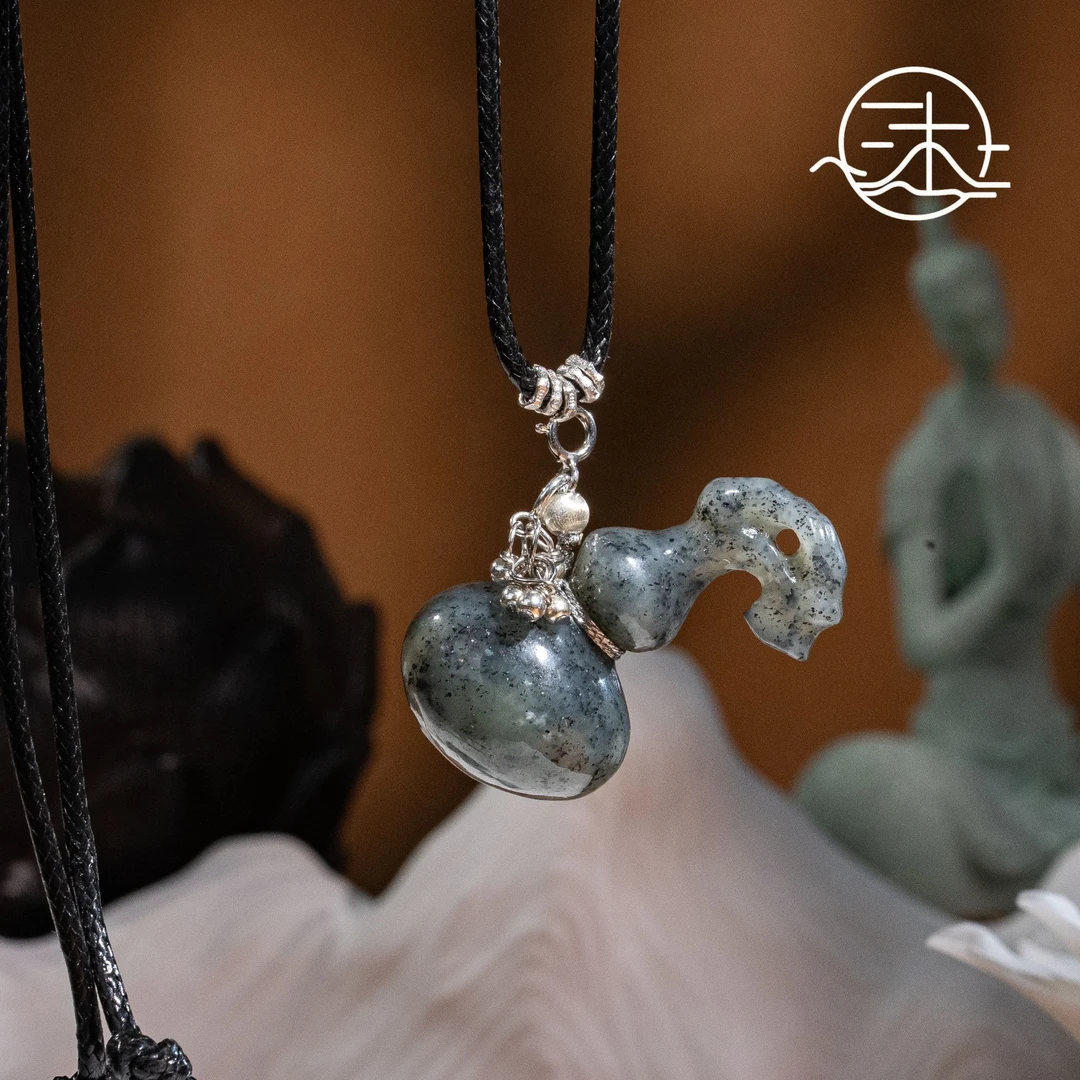 木润【葫芦】天然和田玉青花葫芦设计款编绳项链（多样性发货）