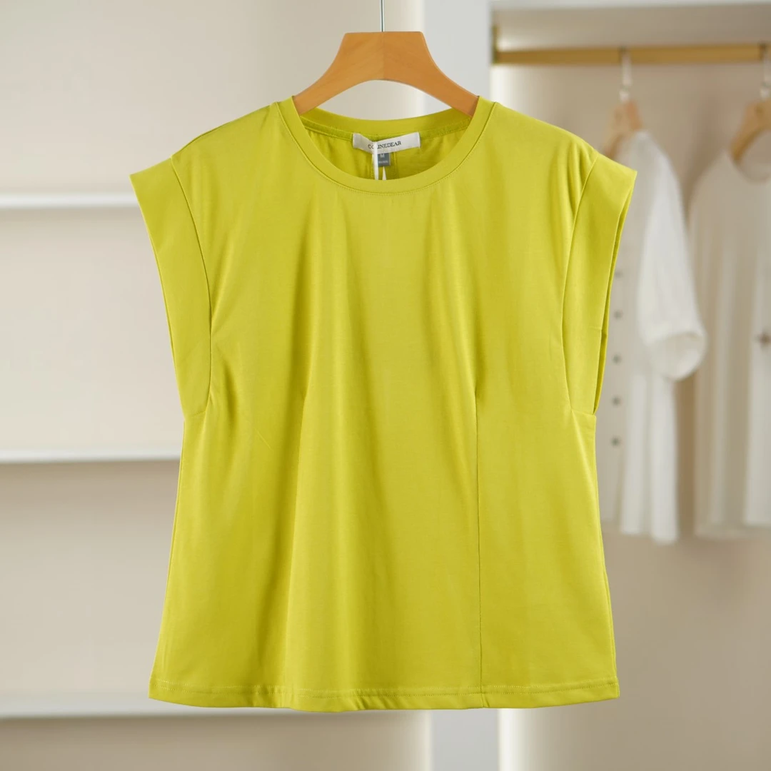 麦迪尚品 5042953 棉圆领坎袖T恤夏季女装品牌商场同款