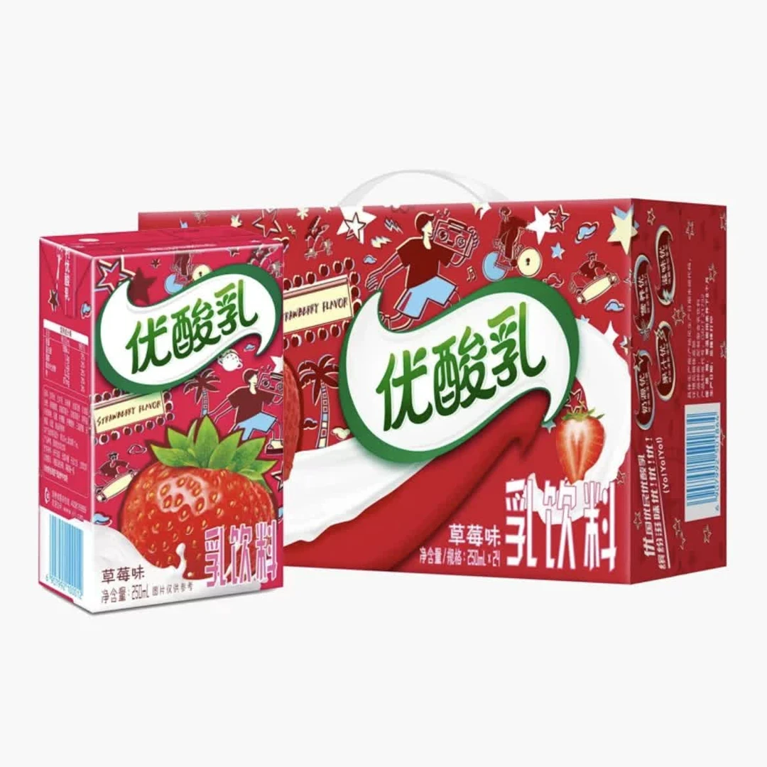 伊利 草莓味优酸乳乳饮料 250ml*24盒/箱 1月