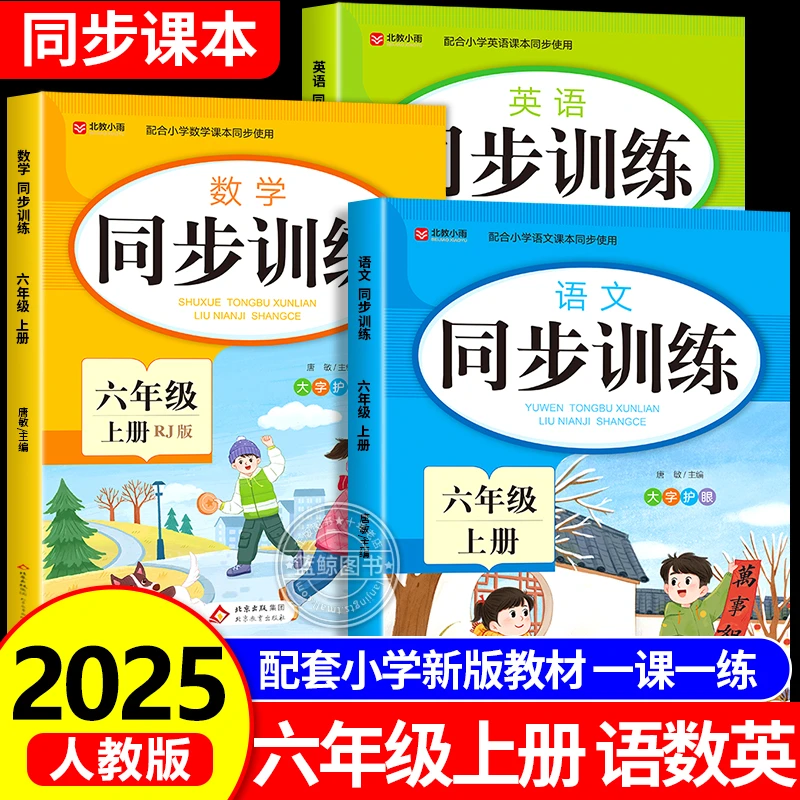 2025新六年级上册同步训练册人教版语文数学英语专项练习一课一练