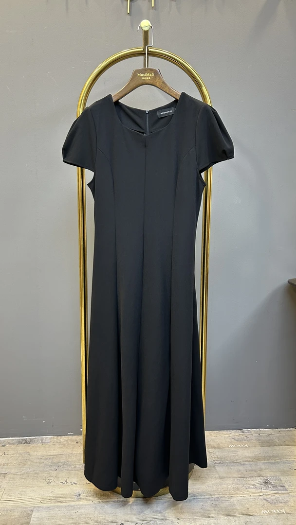 343  气质精致高级纯色连衣裙温柔淑女名媛长裙