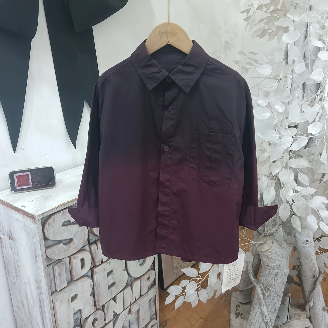 X153深紫色春秋衬衣