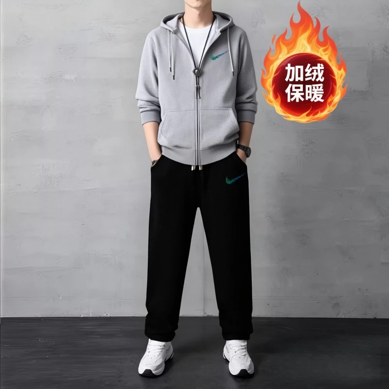 【两件套】正品运动套装男士2025秋冬季新款休闲宽松卫衣运动服男款